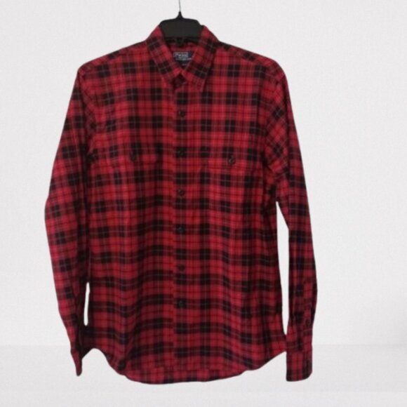 Polo Ralph Lauren Dress Shirt Men Medium Plaid Twill Classic Fit NEW - Picture 1 of 6